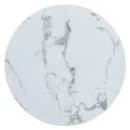 Modern Faux Marble Round Coffee Table with Tapered Black Legs