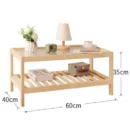 Nordic Style Natural Wood & Glass Coffee Table with Storage Shelf