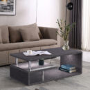 Modern Grey Faux Concrete Multi-Level Coffee Table