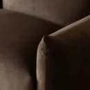 Modern Caramel Brown Plush Velvet Sofa