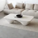 Organic Modern White Plaster Coffee Table