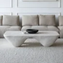 Organic Modern White Plaster Coffee Table