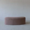 Soft Mauve Curved Upholstered Entryway Bench