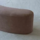 Soft Mauve Curved Upholstered Entryway Bench
