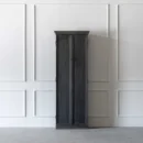 Tall Dark Wood Distressed Slim Storage Cabinet