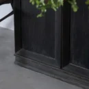 Tall Dark Wood Distressed Slim Storage Cabinet
