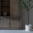 Rustic Distressed Wood Tall Storage Cabinet
