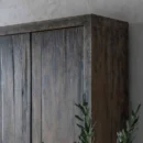 Rustic Distressed Wood Tall Storage Cabinet