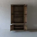 Rustic Distressed Wood Tall Storage Cabinet