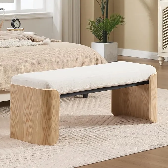 Scandinavian Wood Accent Bench