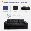 Modern Charcoal Corduroy Sofa
