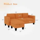 Contemporary Orange Sectional Sofa