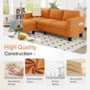Contemporary Orange Sectional Sofa