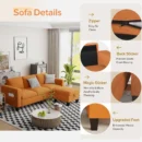 Contemporary Orange Sectional Sofa